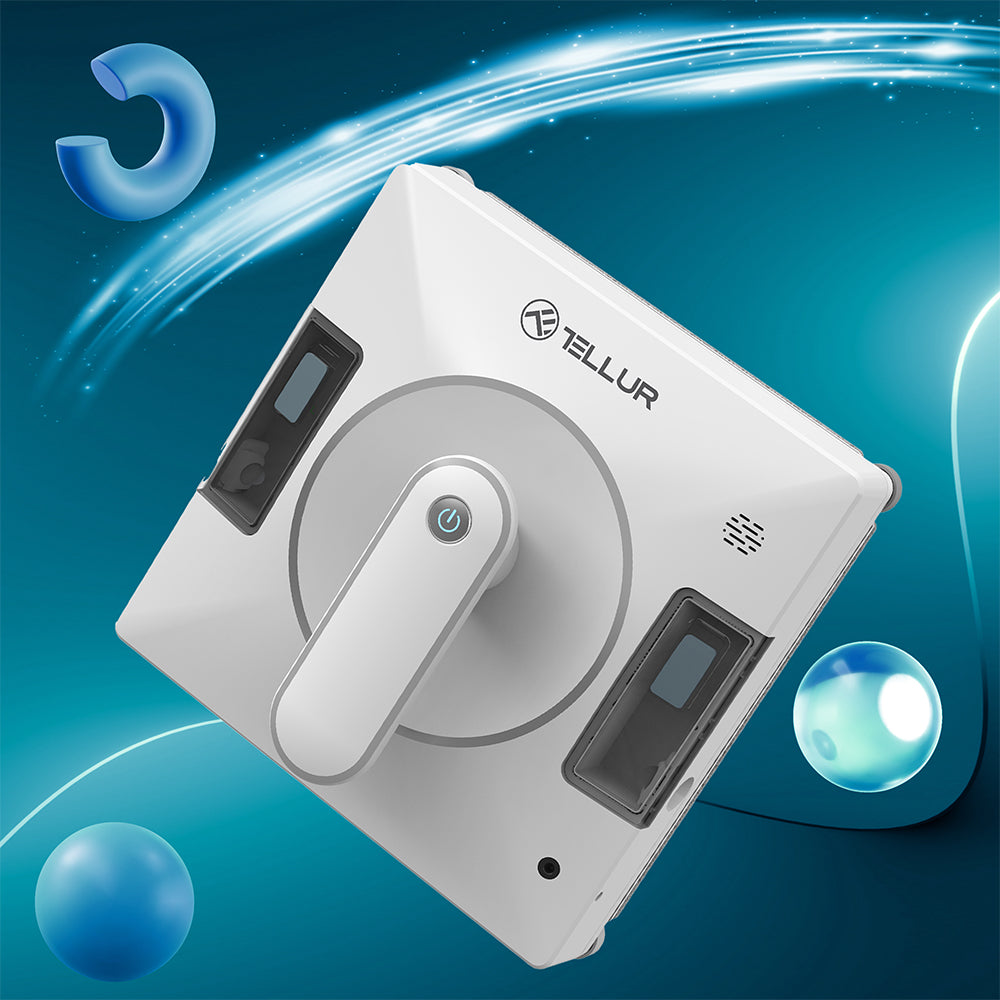 Tellur Smart WiFi Robot Window Cleaner, RWC02, 72W, two water tanks, anti fall, white - TELLUR