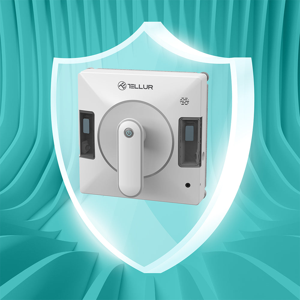 Tellur Smart WiFi Robot Window Cleaner, RWC02, 72W, two water tanks, anti fall, white - TELLUR