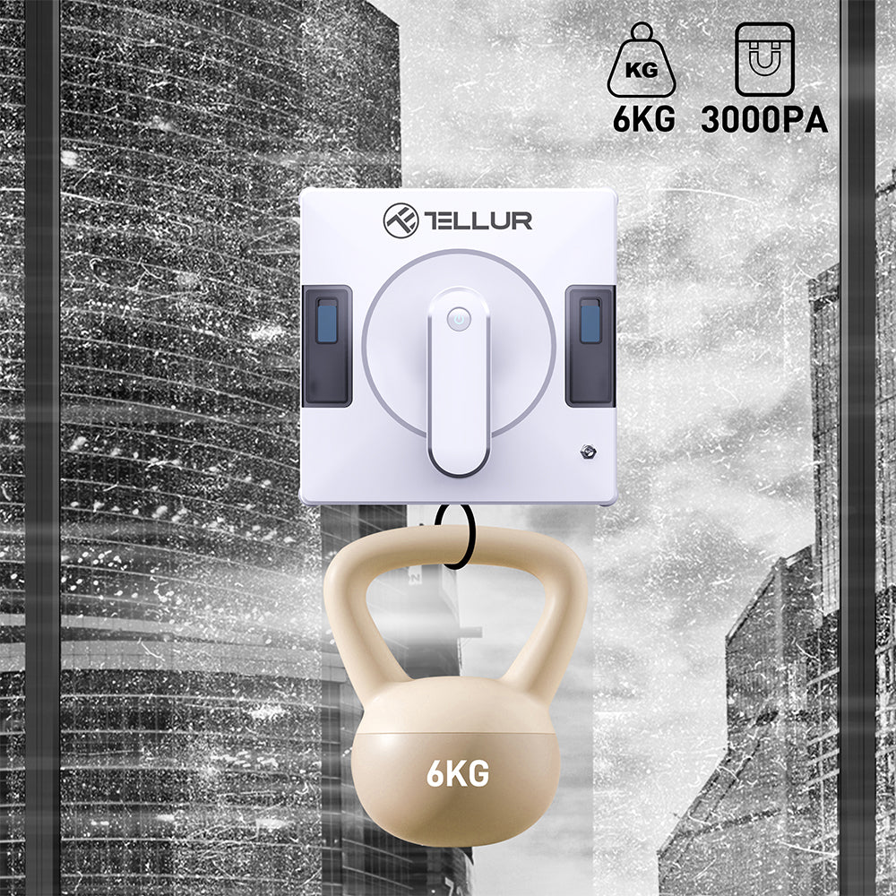 Tellur Smart WiFi Robot Window Cleaner, RWC02, 72W, two water tanks, anti fall, white - TELLUR