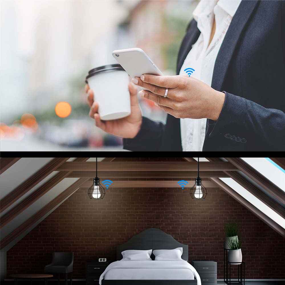 WiFi Smart Bulb E27, 9W, white/warm/RGB, dimmer - TELLUR
