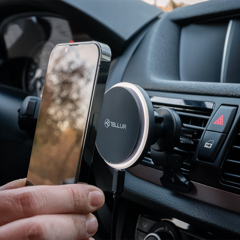 Wireless Car Charger, MagSafe Compatible, 15W, Black - TELLUR