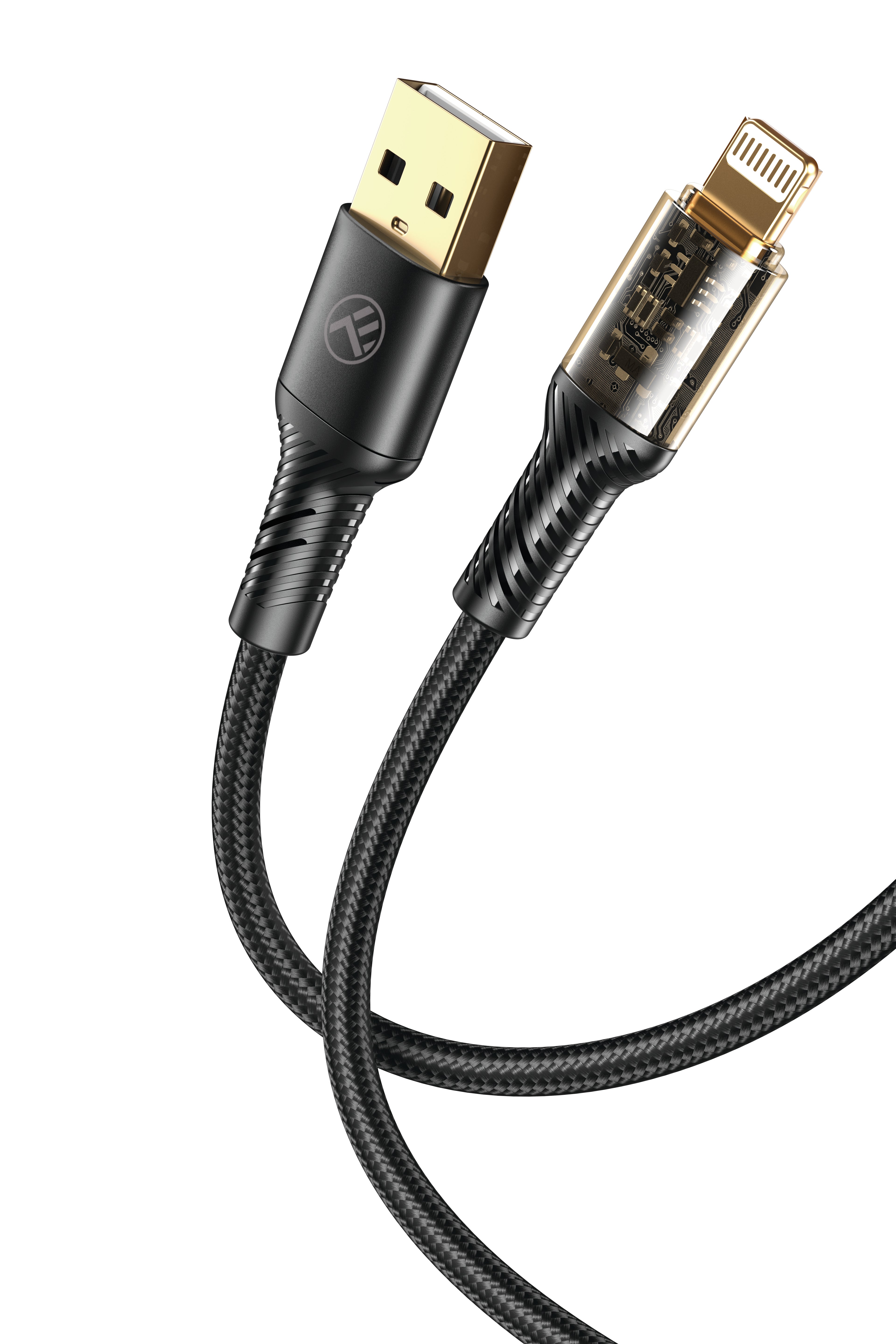 USB-A to Lightning cable, Transparent series, 2.4A, 1m - TELLUR