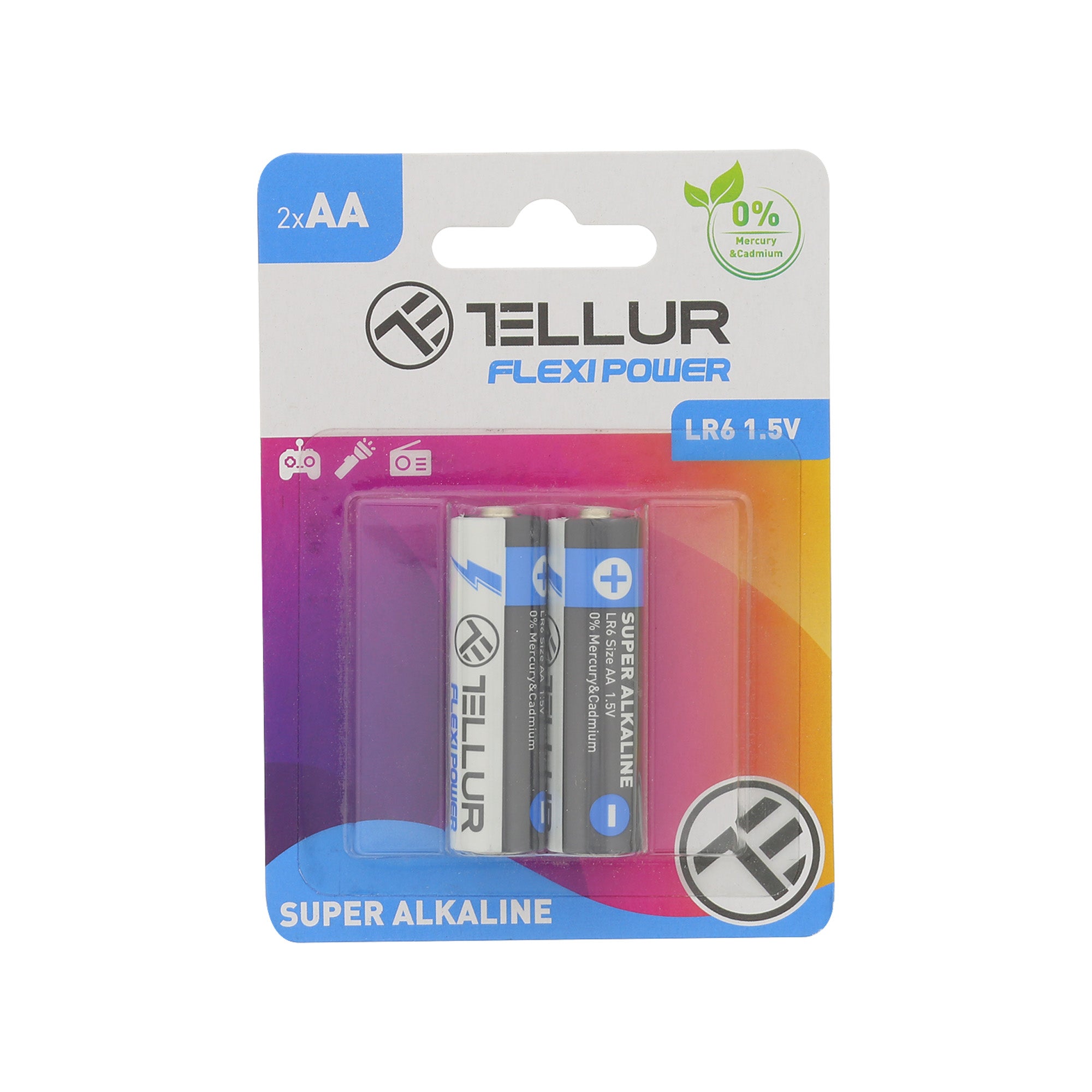 Tellur Flexi Power battery, Super Alkaline, AA LR6, 1.5V, 2 pcs/set - TELLUR