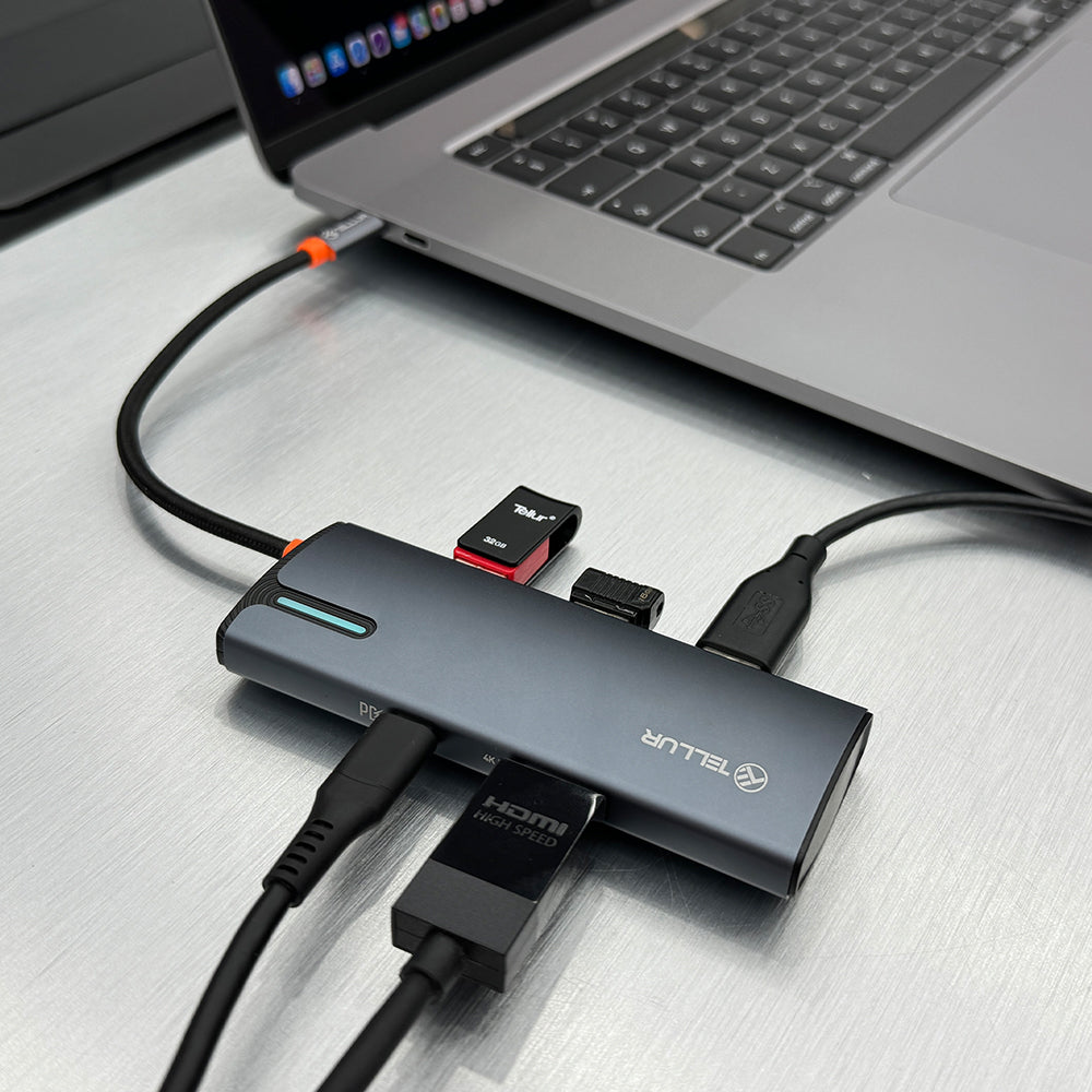 USB-C hub, PD 3.0 100W HDMI, 3xUSB 3.0 - TELLUR
