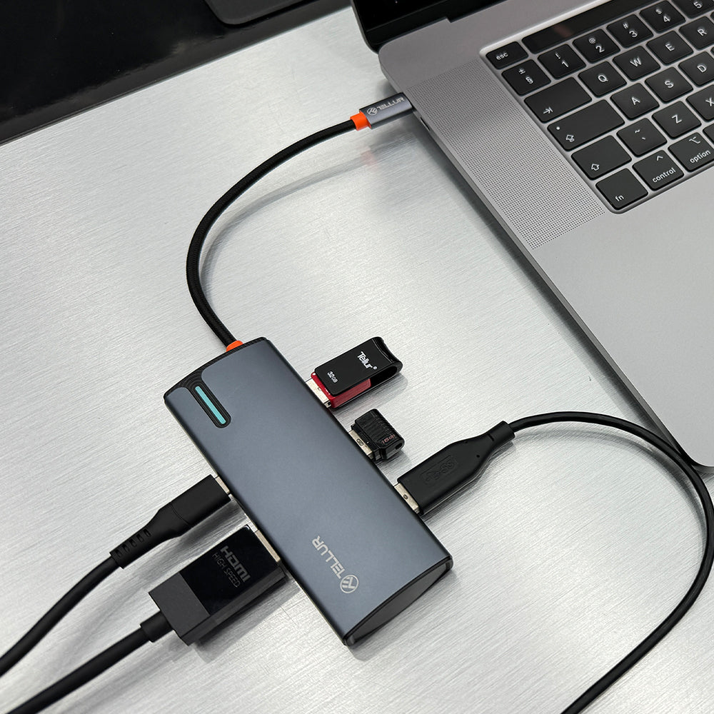 USB-C hub, PD 3.0 100W HDMI, 3xUSB 3.0 - TELLUR