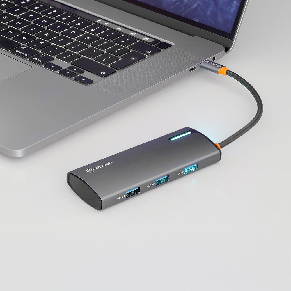 USB-C hub, PD 3.0 100W HDMI, 3xUSB 3.0 - TELLUR