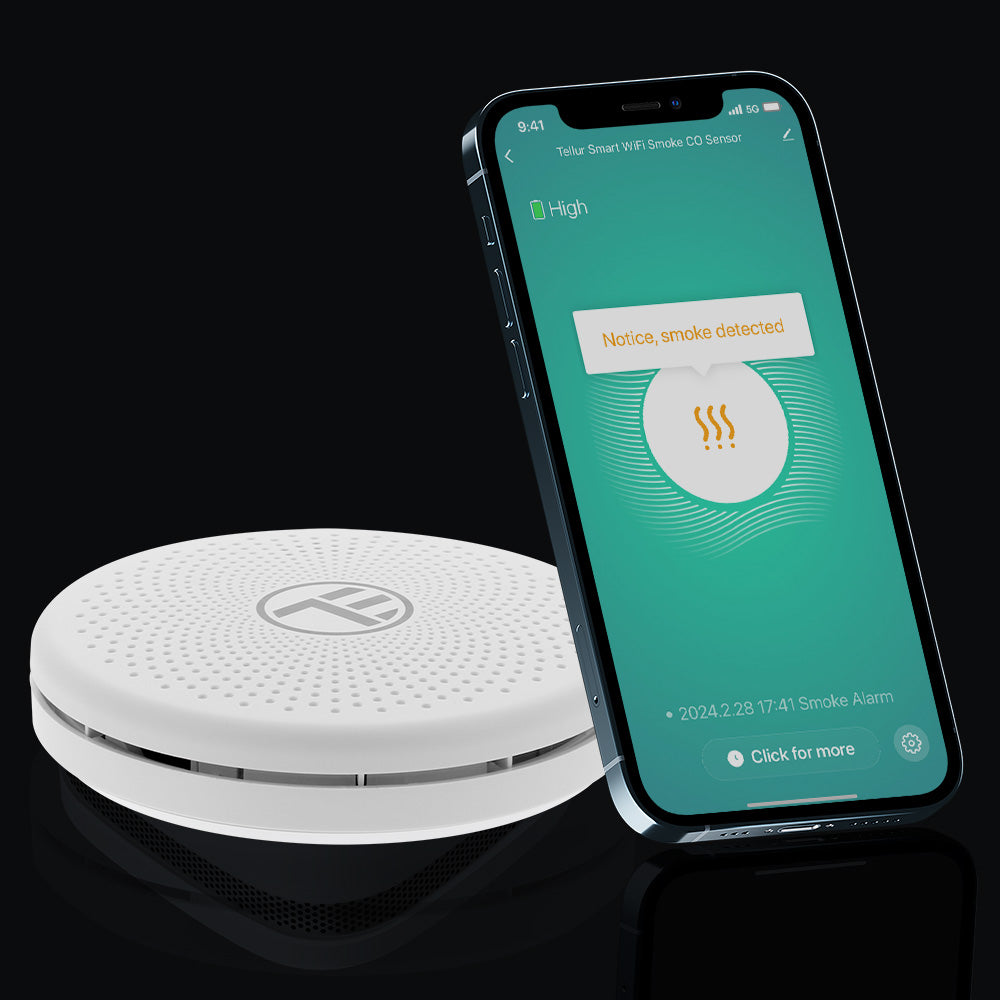 Smart WiFi Smoke and CO Sensor - TELLUR