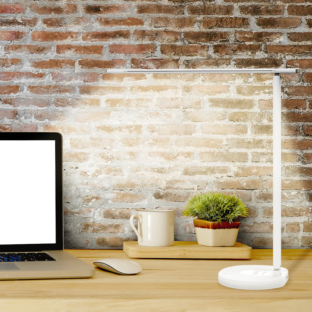 Smart WiFi Desk Lamp, 12W, white, warm, Qi 10W, USB 10W, adjustable - TELLUR