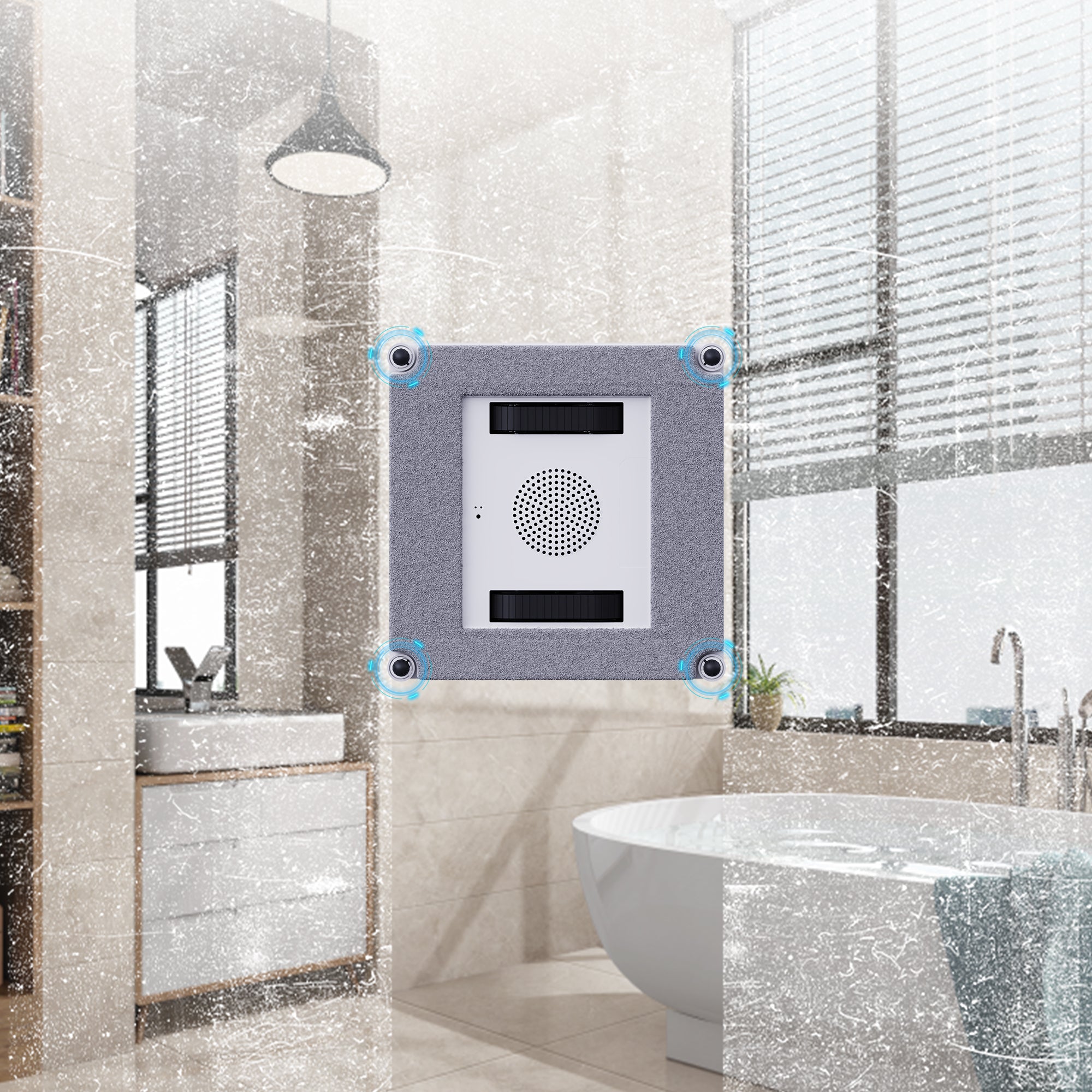 Tellur Smart WiFi Robot Window Cleaner, RWC02, 72W, two water tanks, anti fall, white - TELLUR