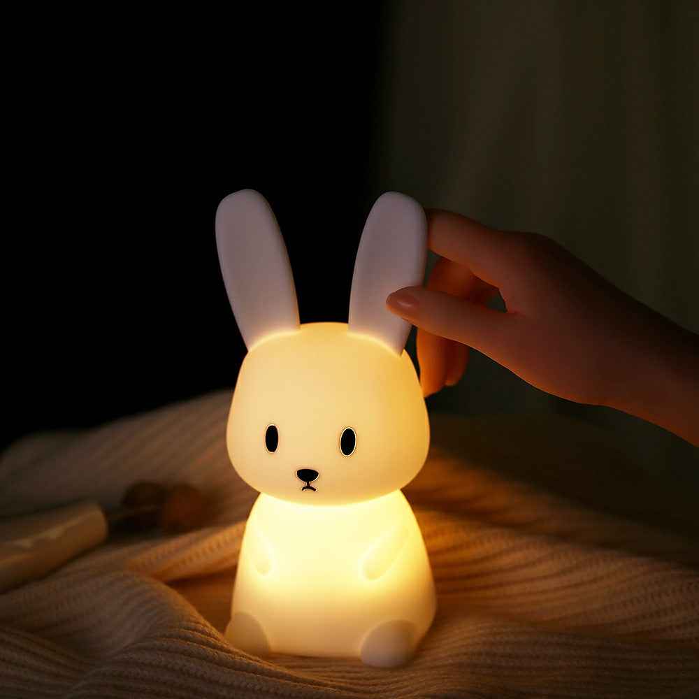 Children's night light, silicone, rechargeable, Bunny