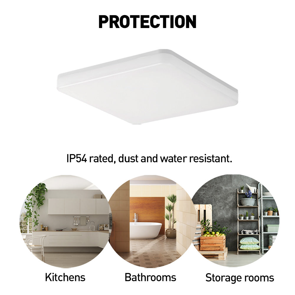 Smart WiFi Ceiling Light, RGB, 24W, Square, White - TELLUR