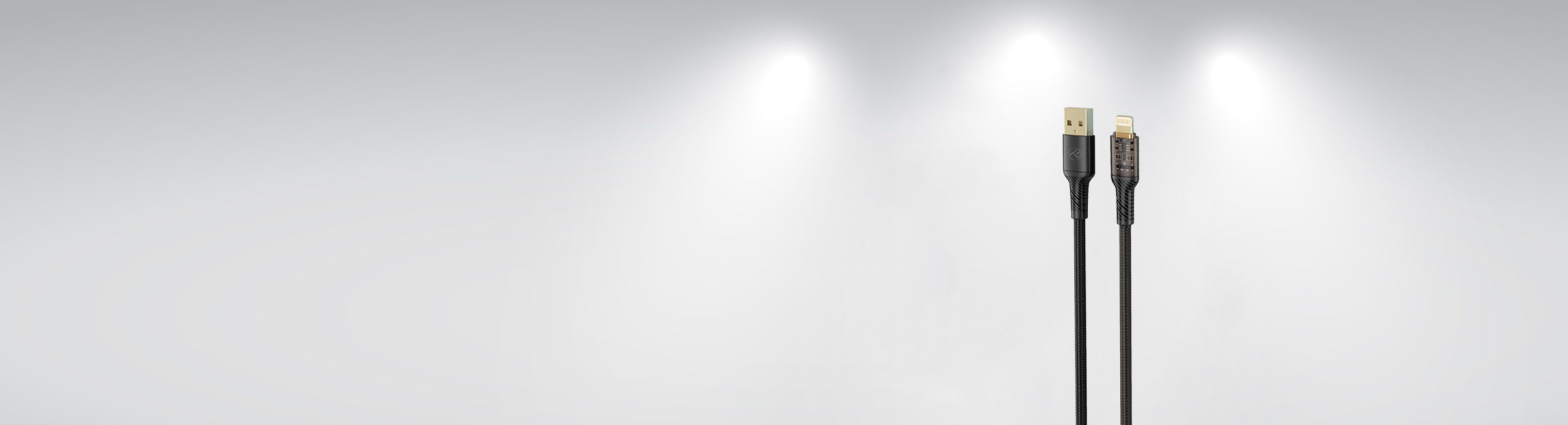 USB-A to Lightning cable, Transparent series, 2.4A, 1m - TELLUR