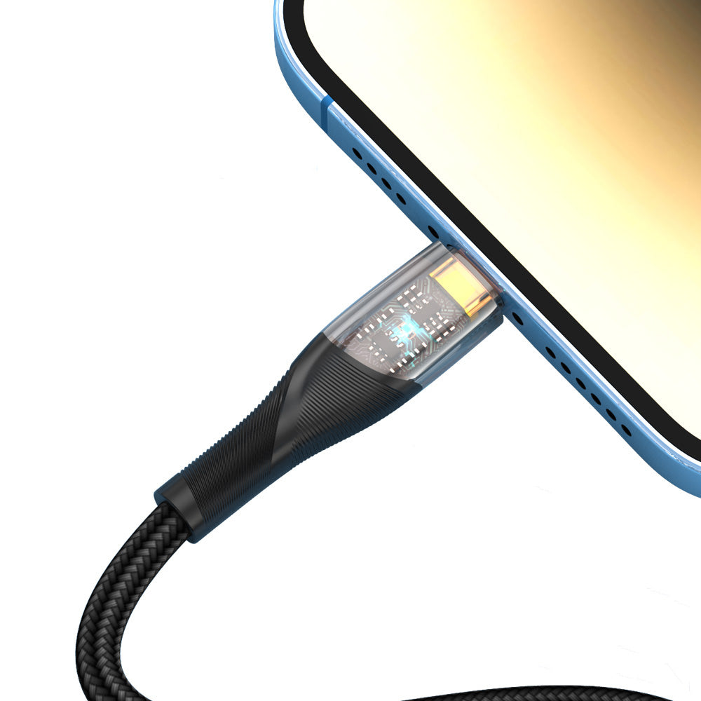 USB-C to USB-C cable, Transparent series, 60W PD, 1m - TELLUR