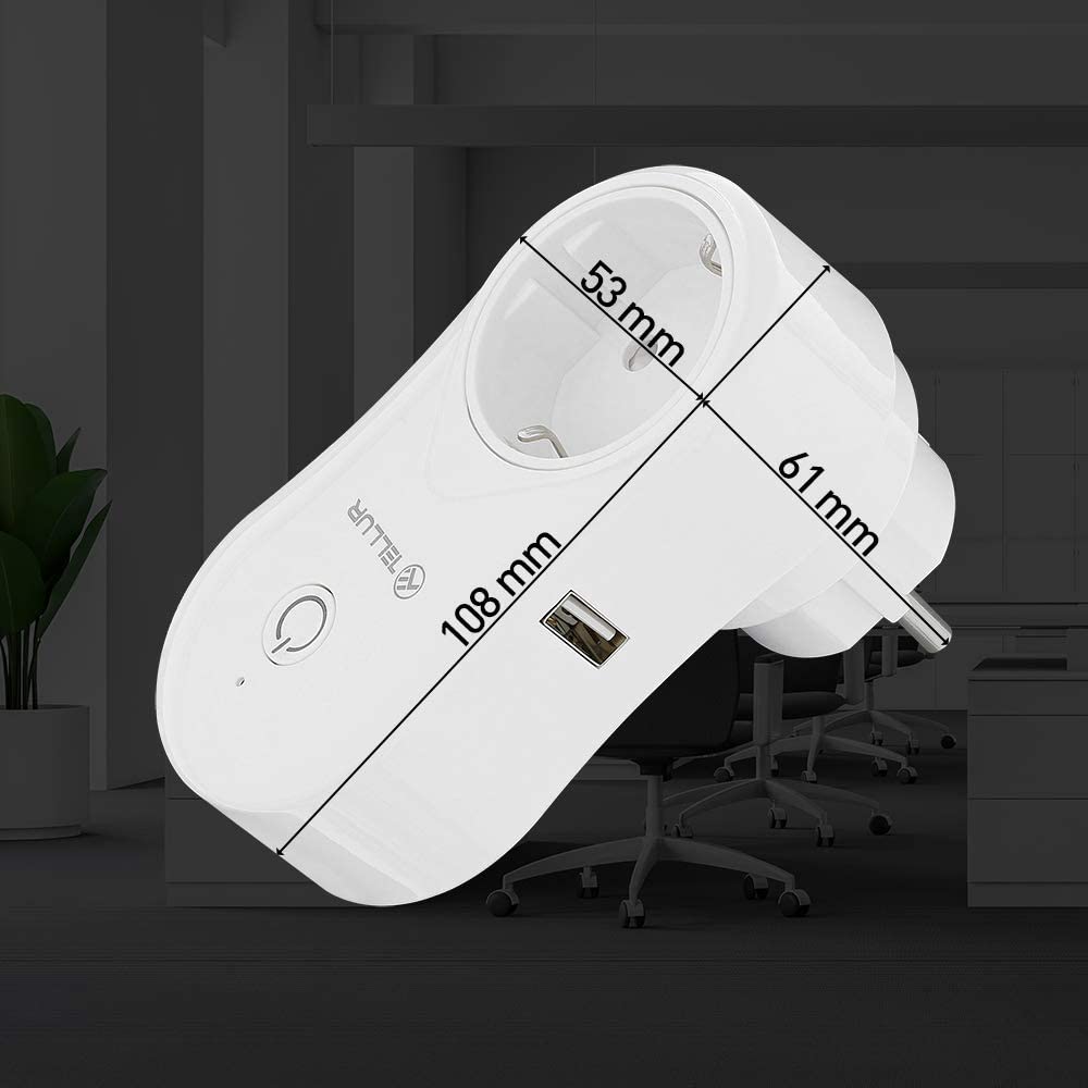 WiFi AC Plug 2400W 10A USB - TELLUR