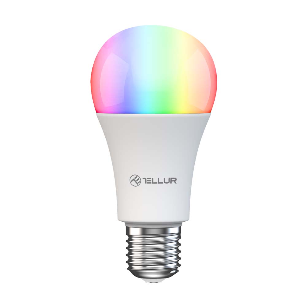 WiFi Smart Bulb E27, 9W, white/warm/RGB, dimmer - TELLUR