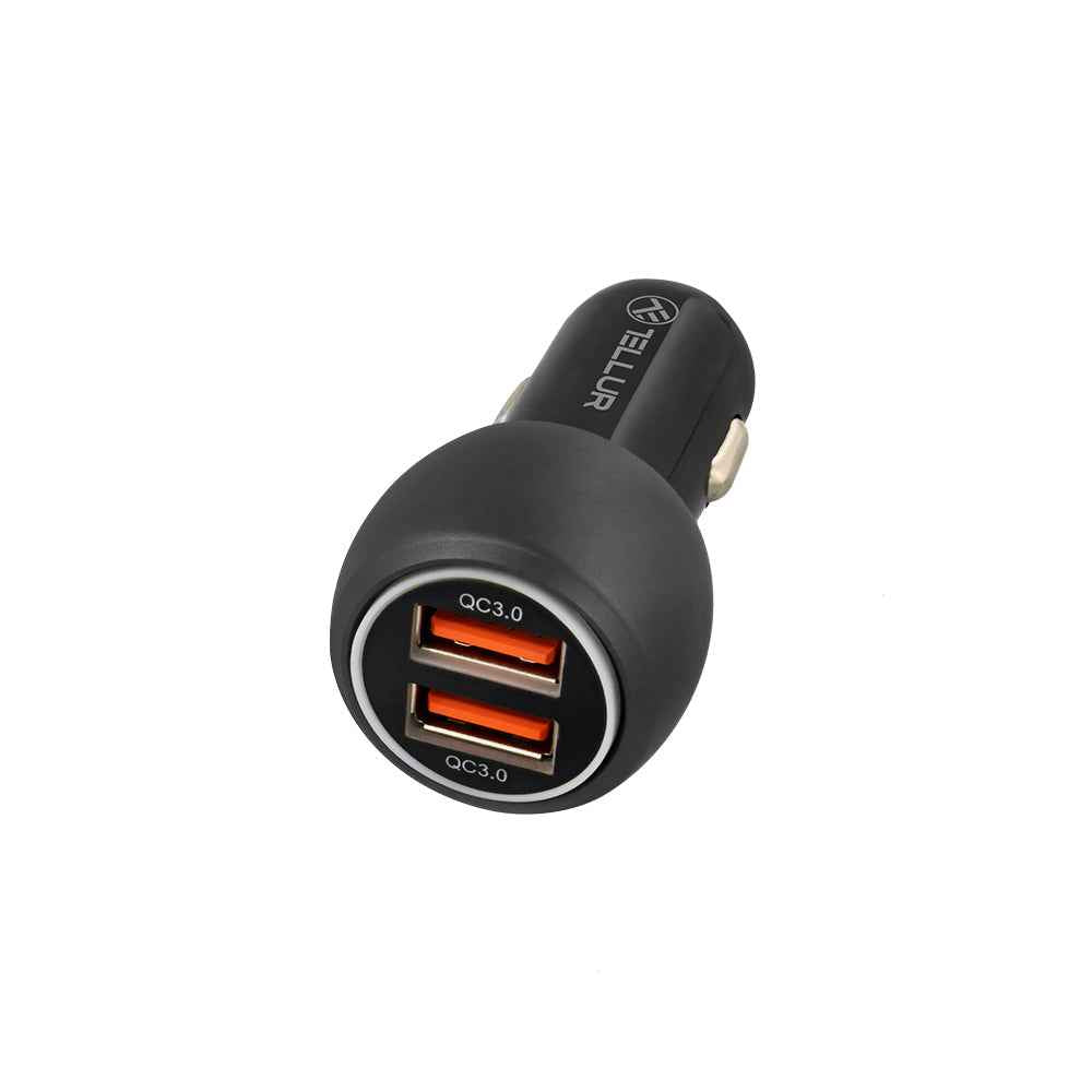 Dual USB Car Charger with QC 3.0, 6A - TELLUR