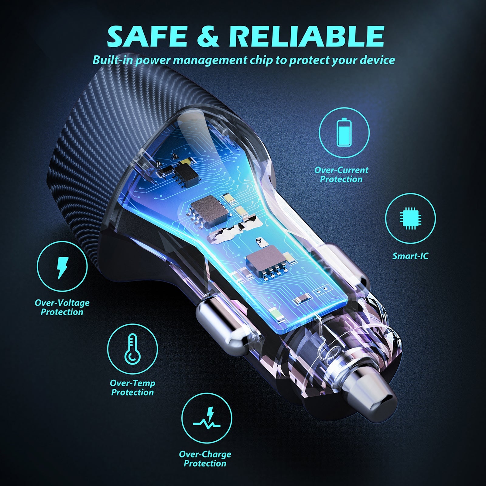 FCC10 2 Ports Car Charger (PD20W+QC3.0), 38W - TELLUR