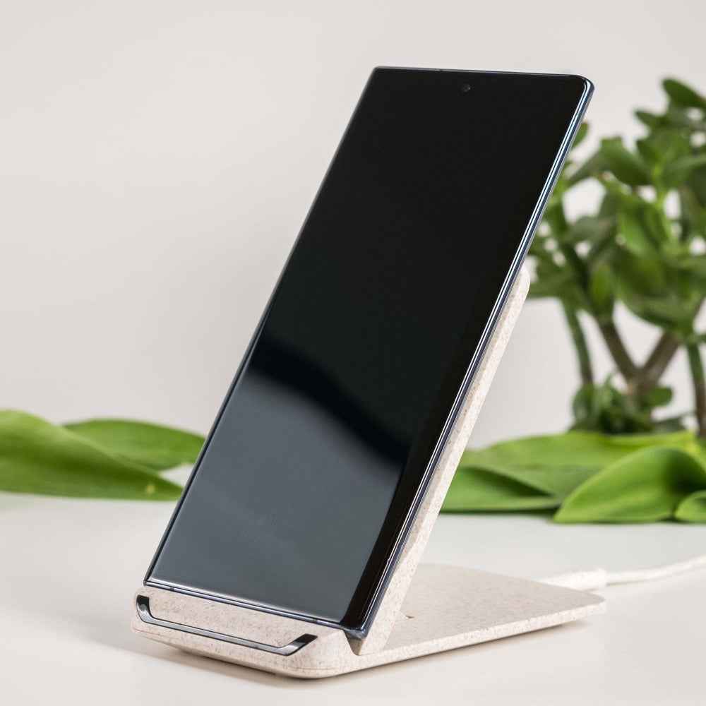 Tellur Green Qi wireless fast desk charger, 15W, Qi certified, foldable, cream - TELLUR