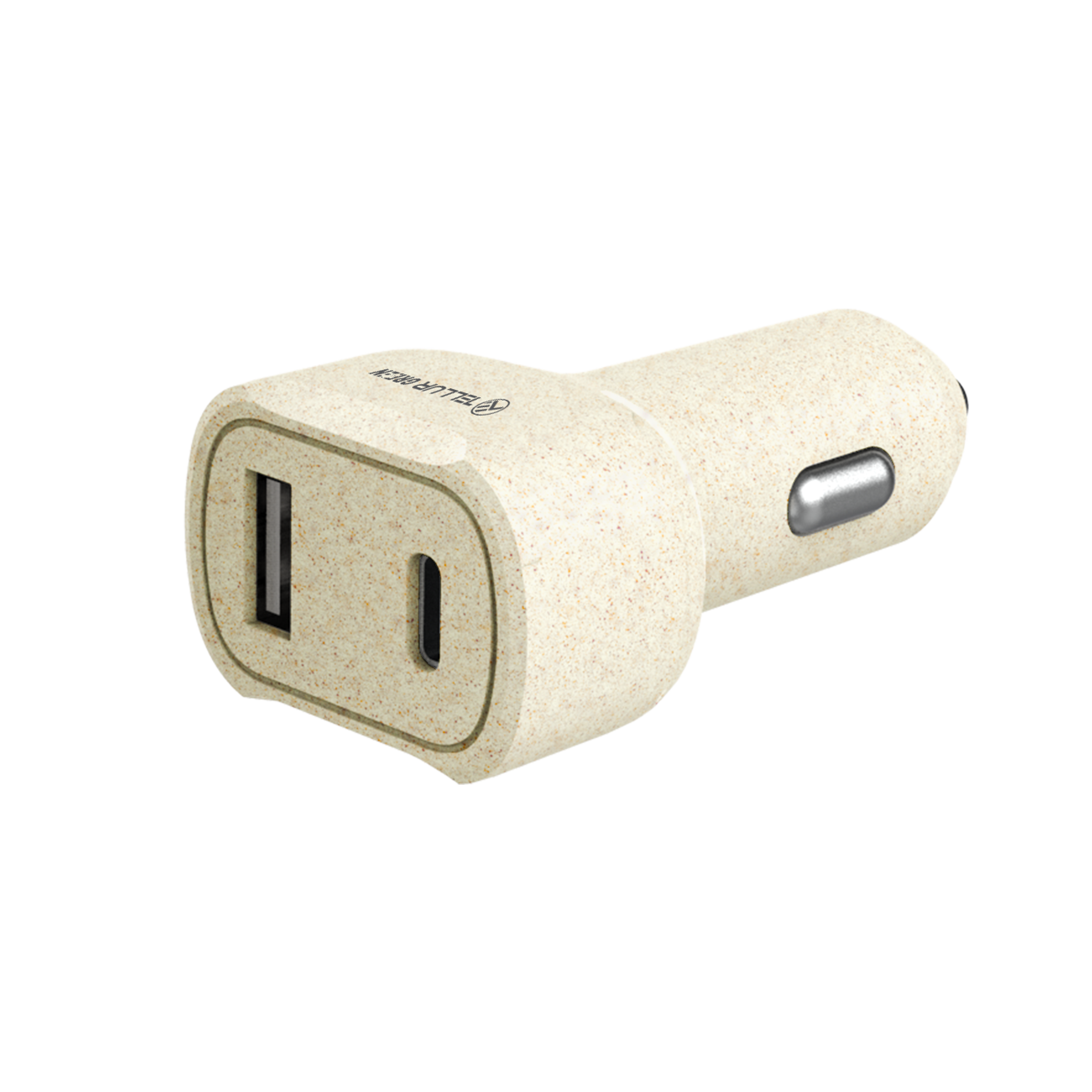 Tellur Green car charger, 36W, 6A (PD18W + QC3.0 18W), cream - TELLUR