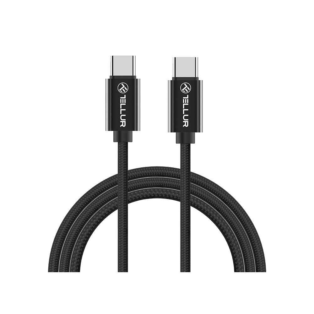 Braided Type-C to Type-C Cable, 1m - TELLUR