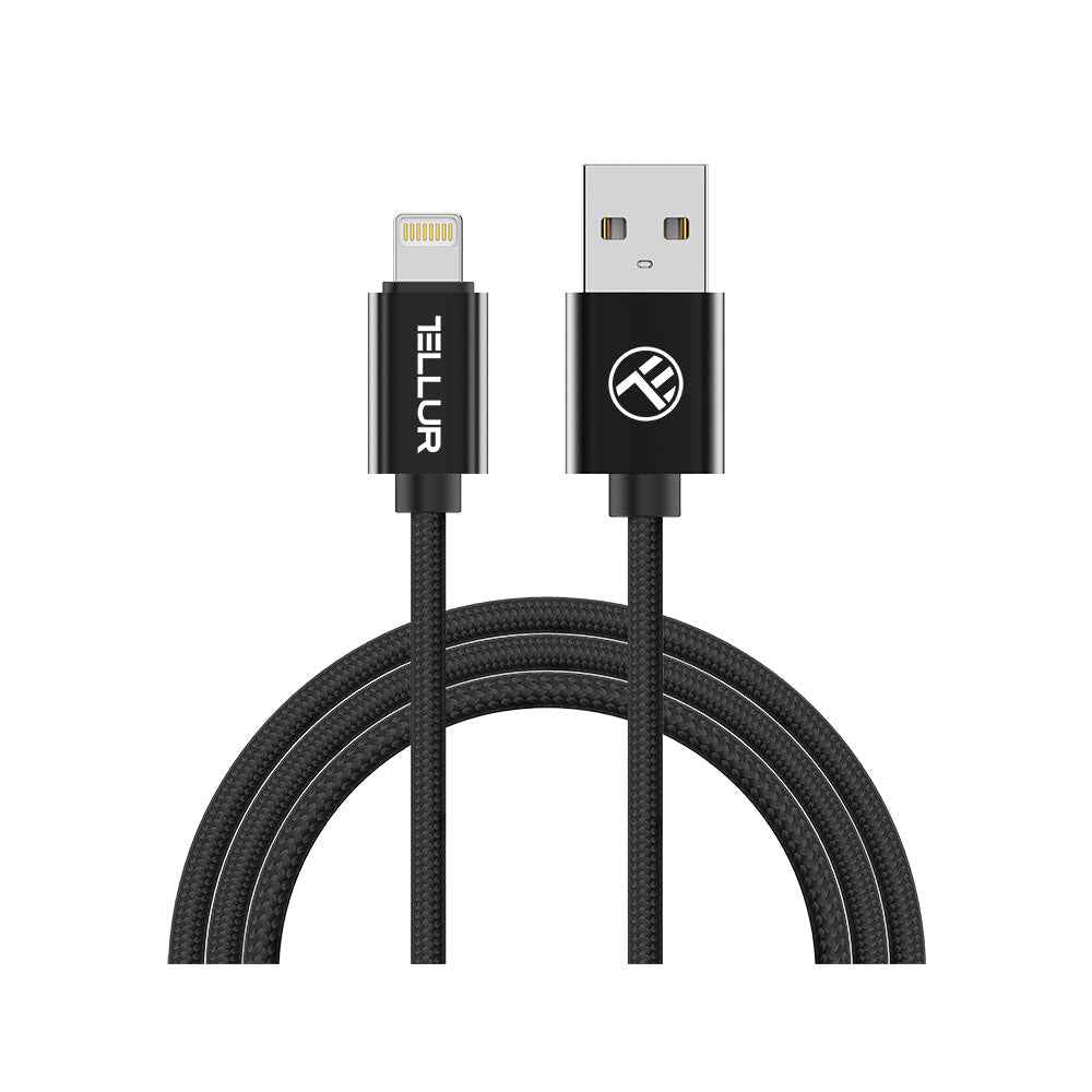 Braided Apple MFI Certified Lightning (for iPhone) Cable, 2m - TELLUR