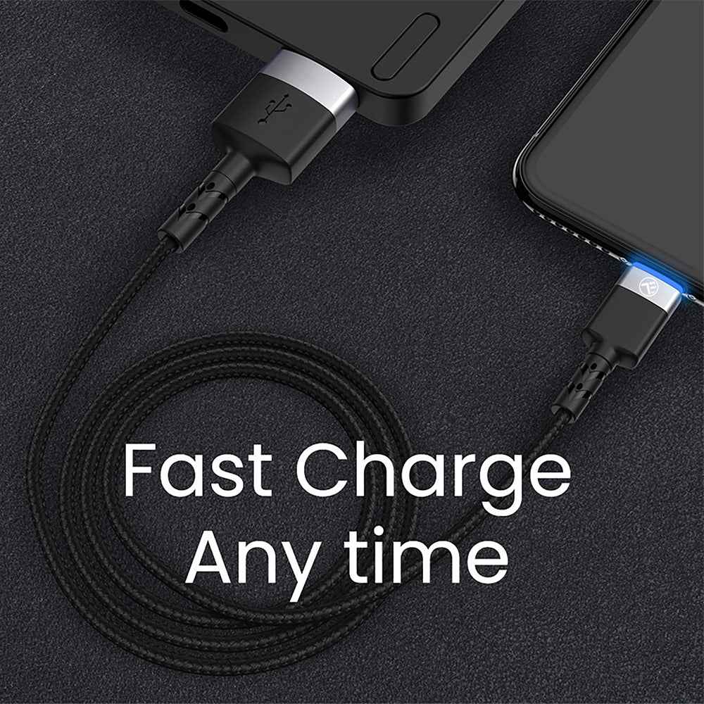 Data cable USB to Micro USB with LED light, 1.2m - TELLUR