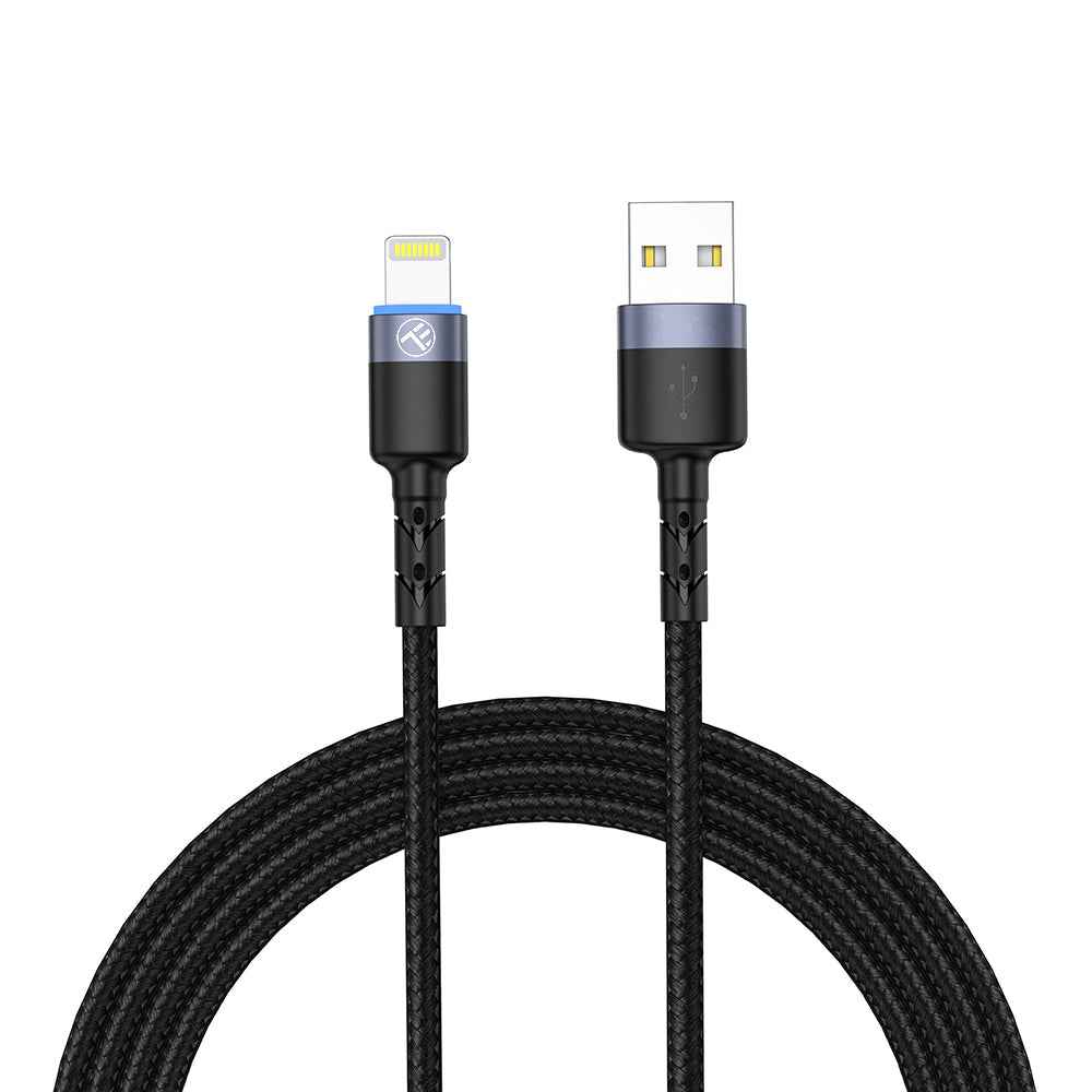 Data cable USB to Lightning with LED light, 2m - TELLUR