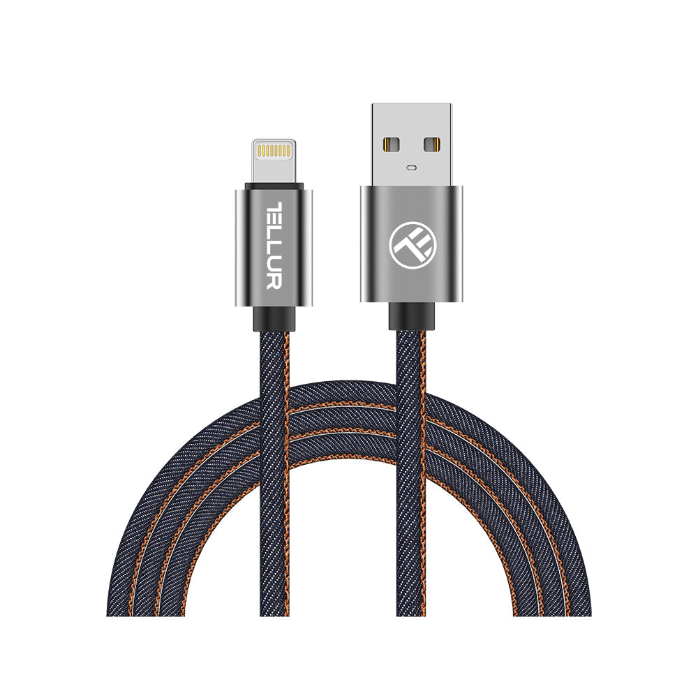 Denim Apple MFI Certified Lightning (for iPhone) Cable, 1m - TELLUR