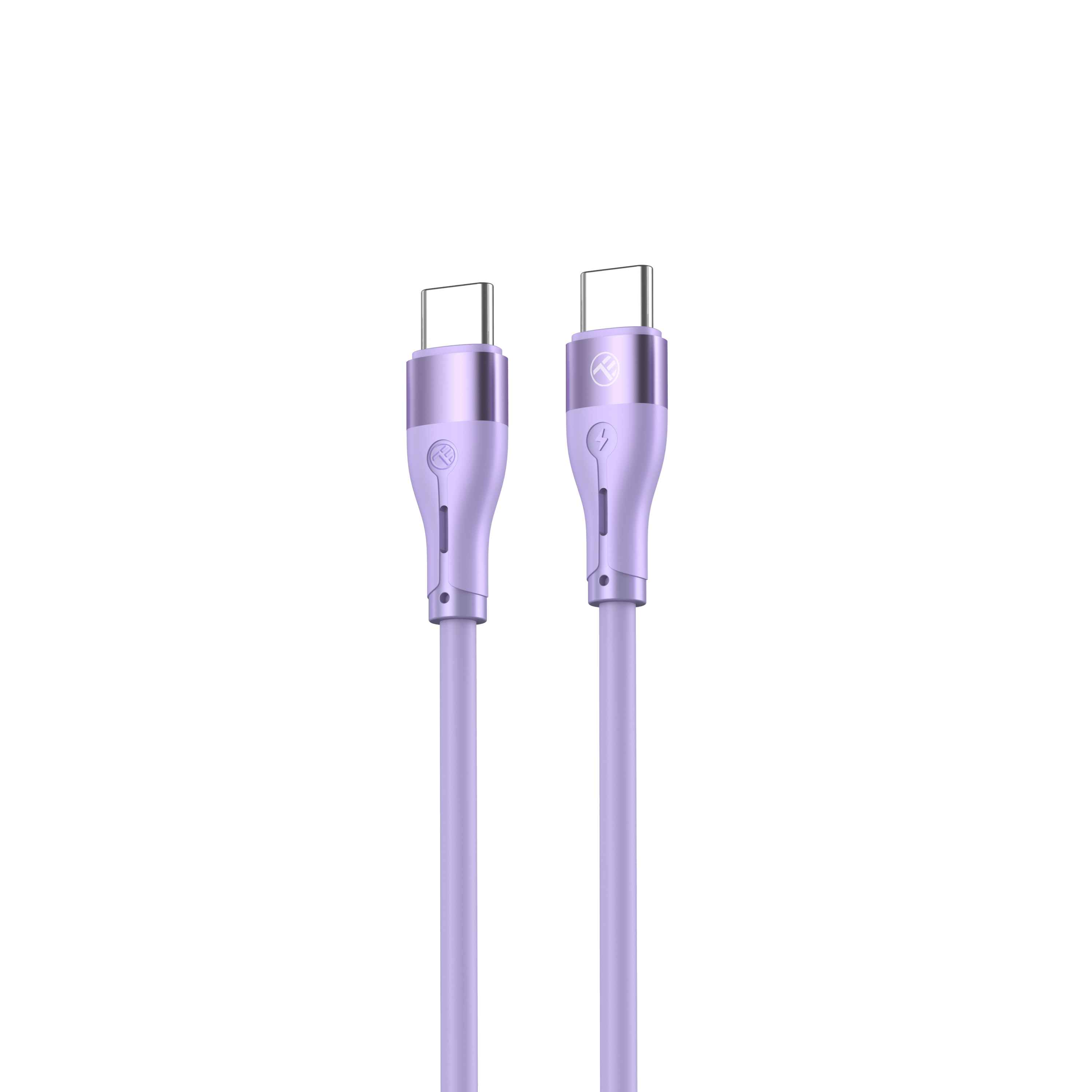 Silicone Type-C To Type-C cable, 3A, PD60W, 1m - TELLUR