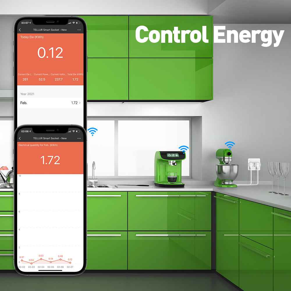 WiFi Smart AC socket, 2 ports, 16A - TELLUR