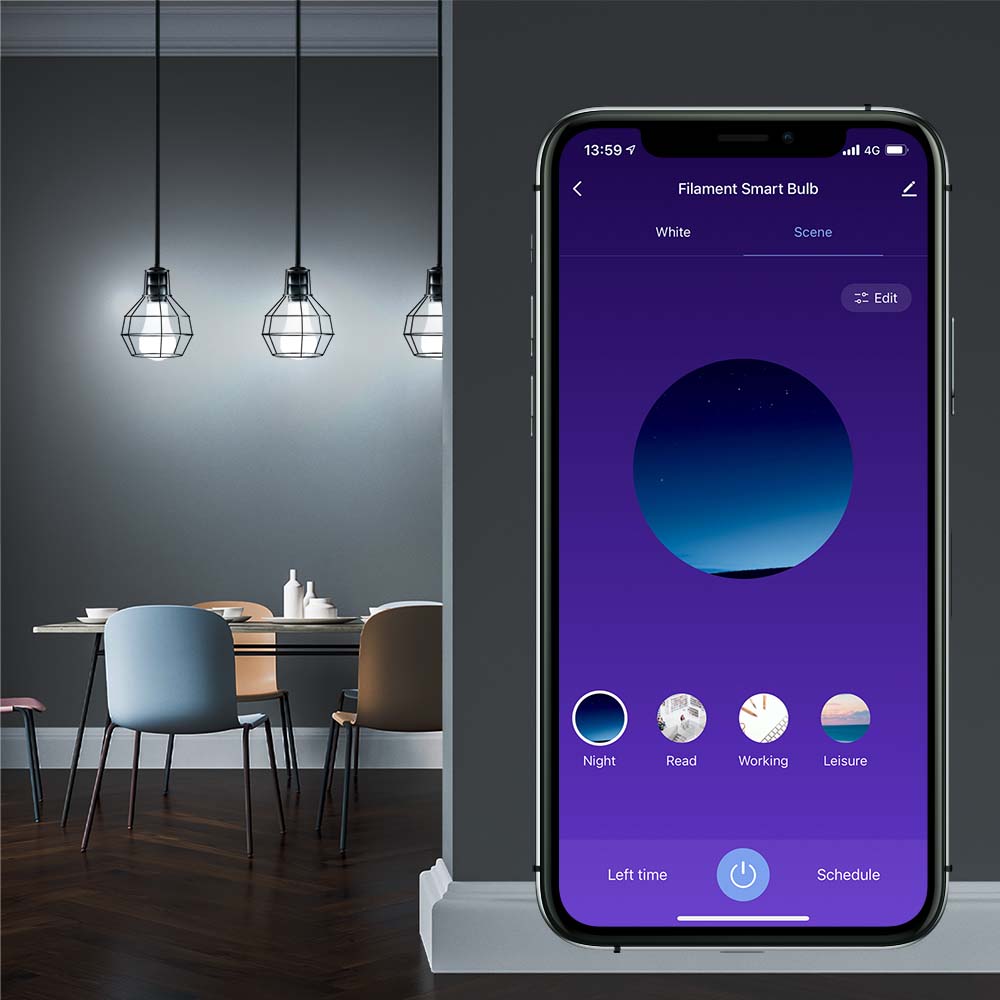 WiFi Smart Bulb E27 – 10W, White & RGB, Dimmable - TELLUR