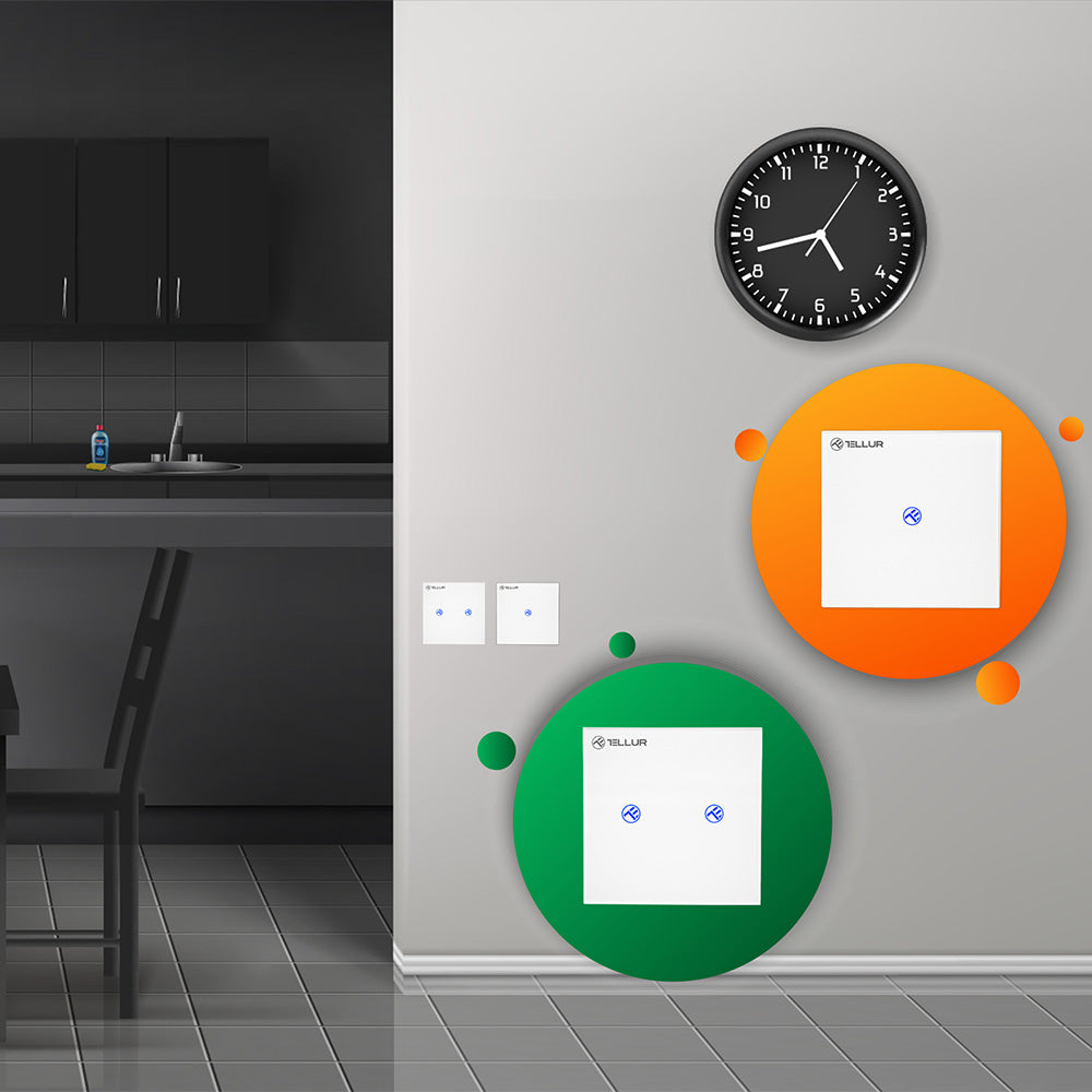 Smart WiFi switch, SS2N, 2 ports, 1800W - TELLUR