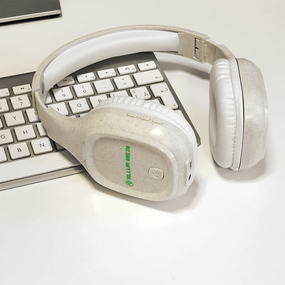 Tellur Green Bluetooth Over-Ear Headphones Pulse, Foldable, Cream - TELLUR