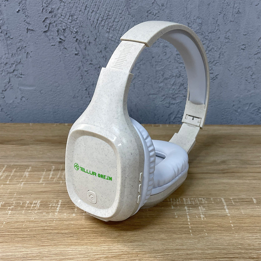 Tellur Green Bluetooth Over-Ear Headphones Pulse, Foldable, Cream - TELLUR