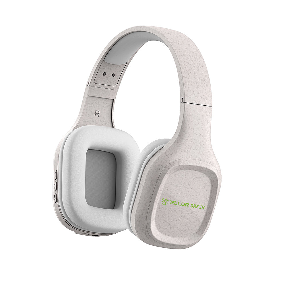 Tellur Green Bluetooth Over-Ear Headphones Pulse, Foldable, Cream - TELLUR