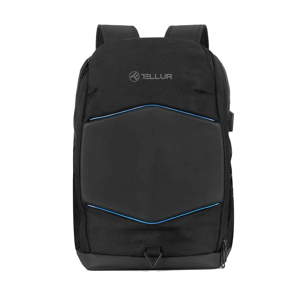 GlowPack 15.6 Notebook Backpack, illuminated strip, USB port - TELLUR