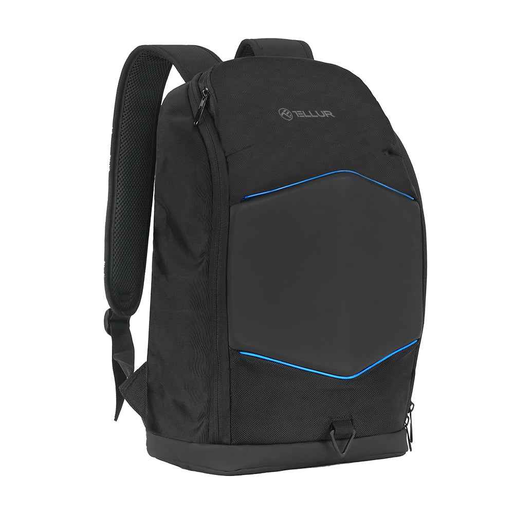 GlowPack 15.6 Notebook Backpack, illuminated strip, USB port - TELLUR