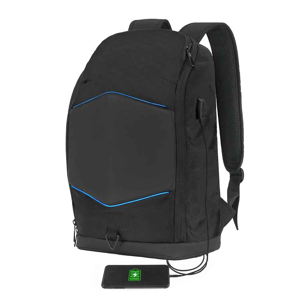 GlowPack 15.6 Notebook Backpack, illuminated strip, USB port - TELLUR