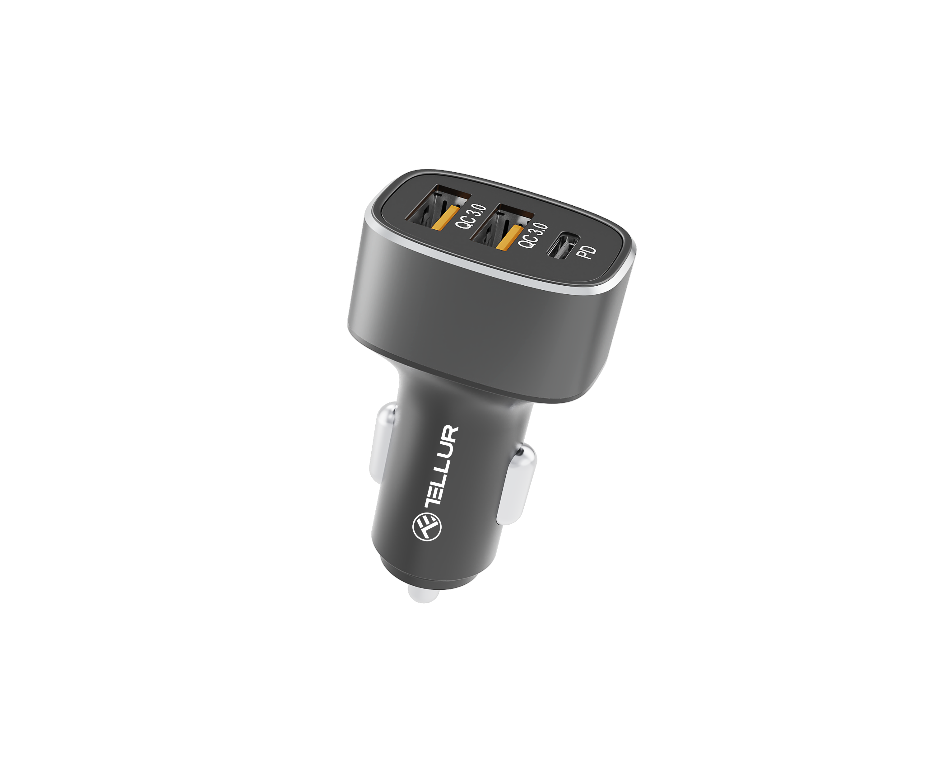 3 Ports USB Car Charger (PD+QC3.0), 56W, FCC9 - TELLUR
