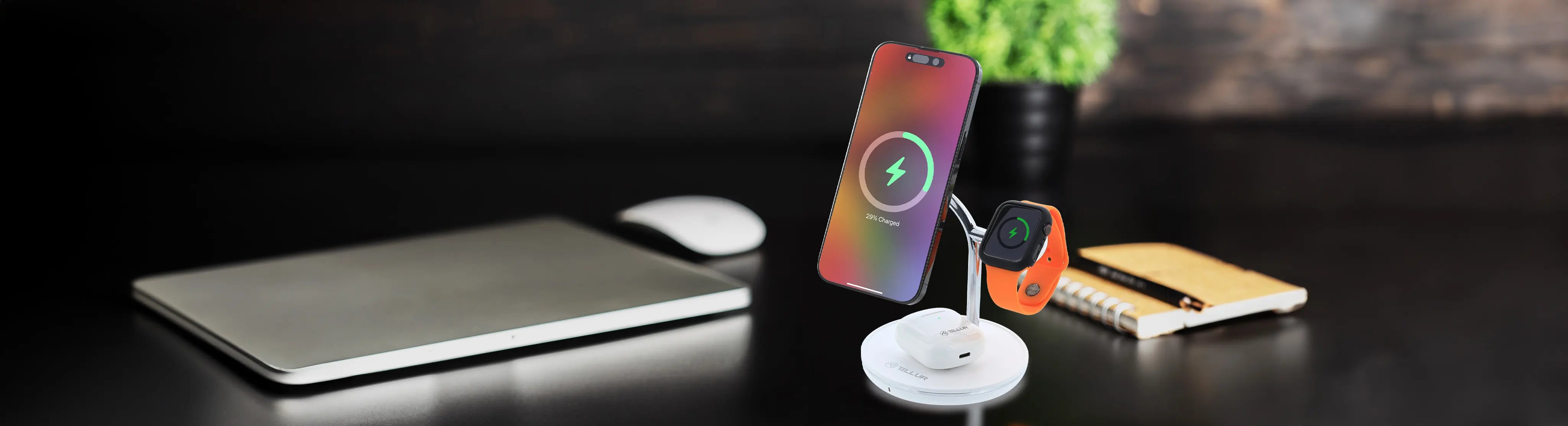 Experience the future of charging with Tellur's Wireless Chargers, featuring sleek designs with MagSafe compatibility and multi-functional convenience