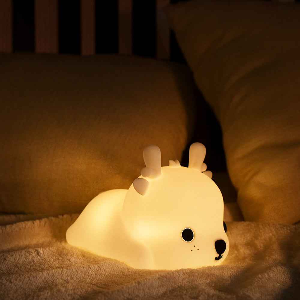 Children's night light, silicone, rechargeable, Baby Deer