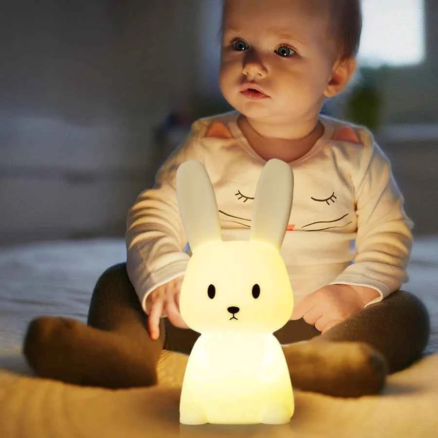 Children's night light, silicone, rechargeable, Bunny