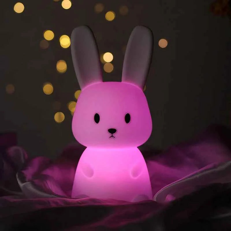 Children's night light, silicone, rechargeable, Bunny