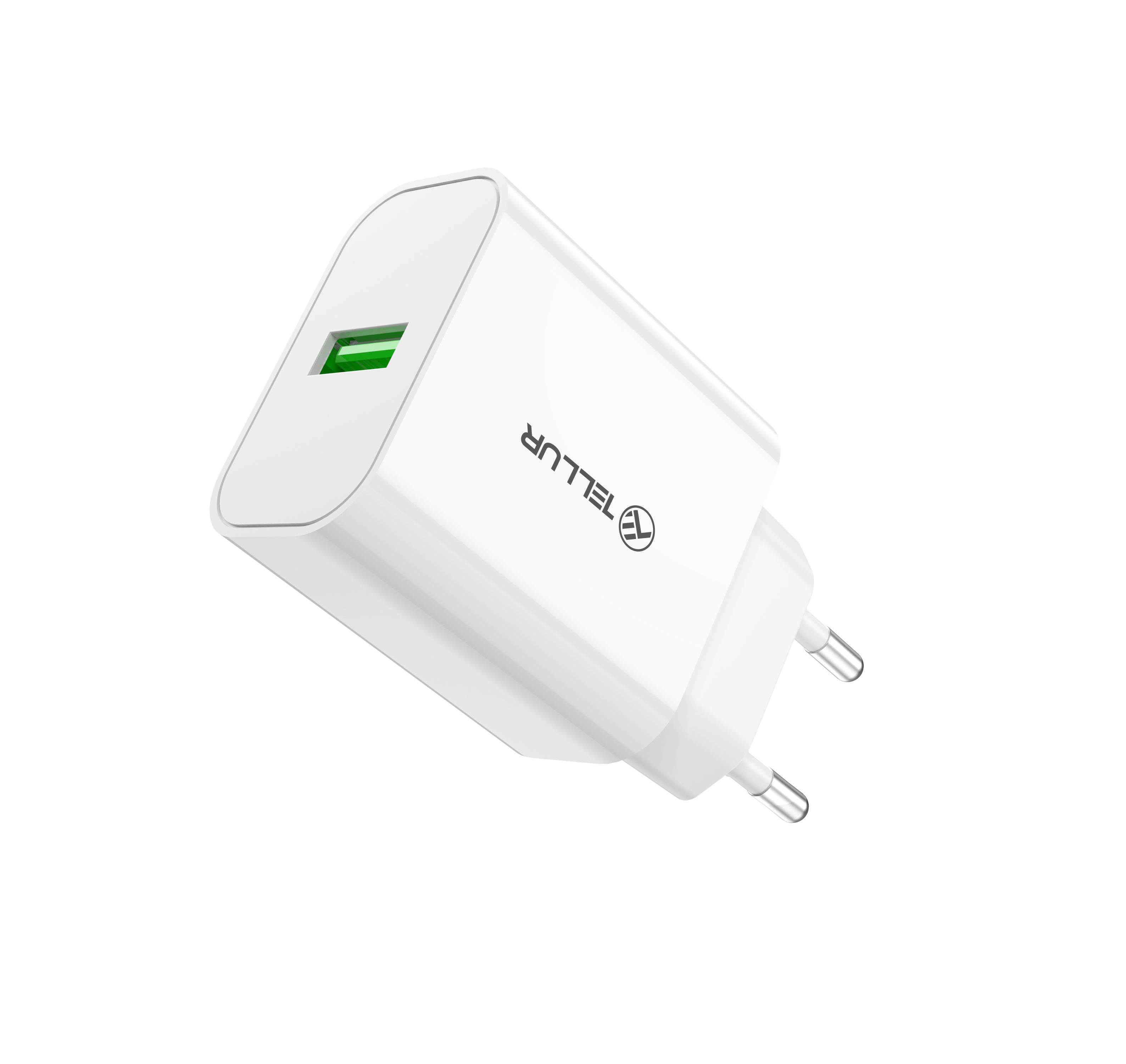 USB-A Wall charger 18W with QC3.0, white - TELLUR