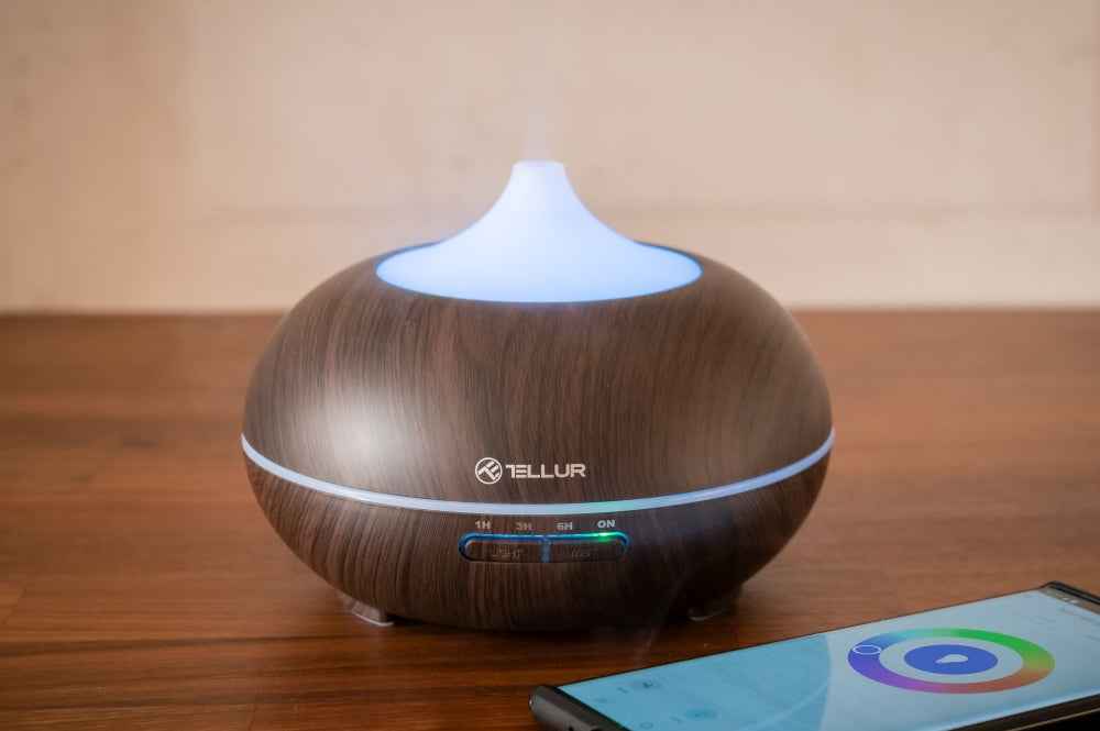 WiFi Smart Aroma Diffuser, 300ml, LED, Dark Brown - TELLUR