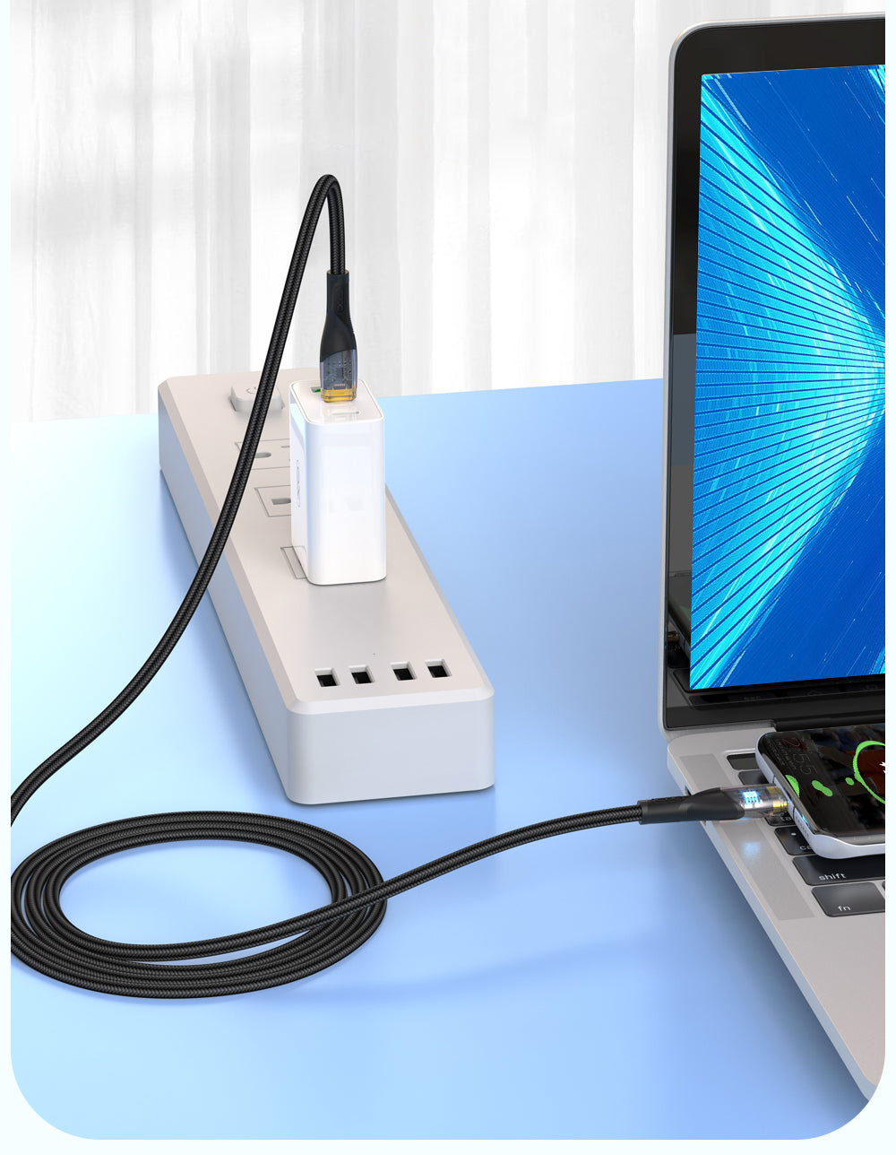 USB-C to USB-C cable, Transparent series, 60W PD, 1m - TELLUR