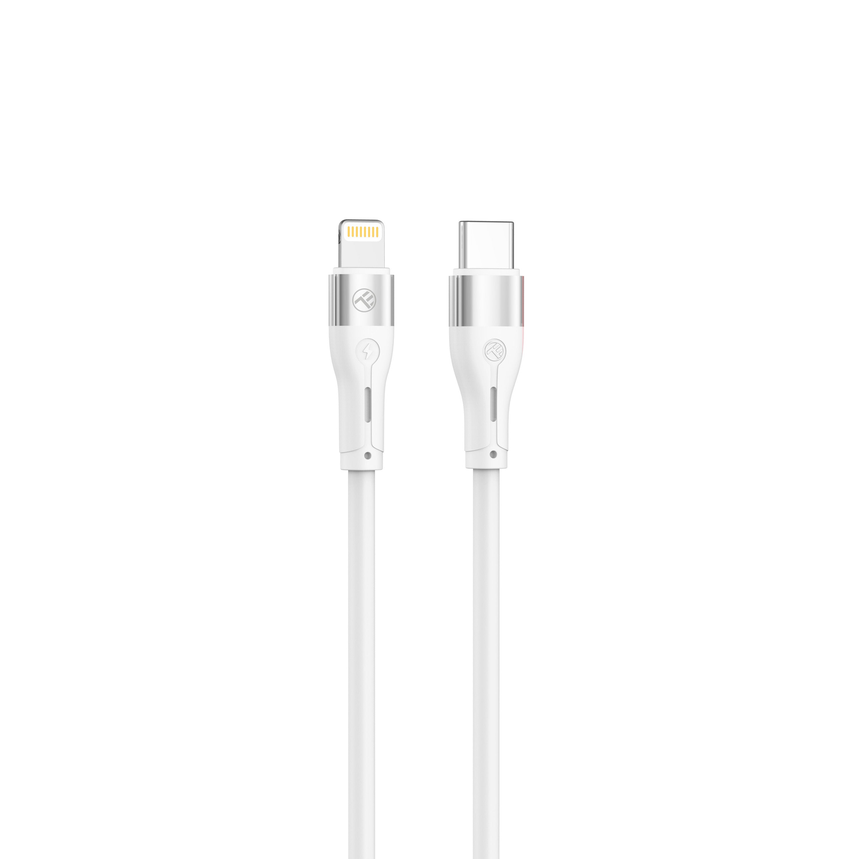 Silicone Type-C To Lightning Cable, 3A, PD30W, 1m